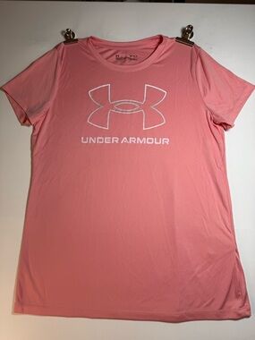 Under Armour Women's Coral Pink Logo Short-Sleeve Performance Tee